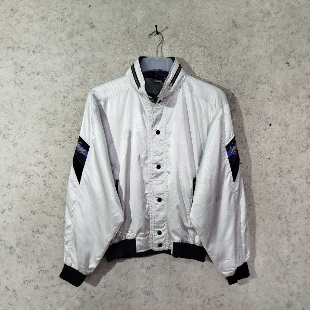 Jaket Vintage Racing KAPPA Jaket Pria Windbreaker Boxy fit Outdoor Hidden Hoodie Size XXL