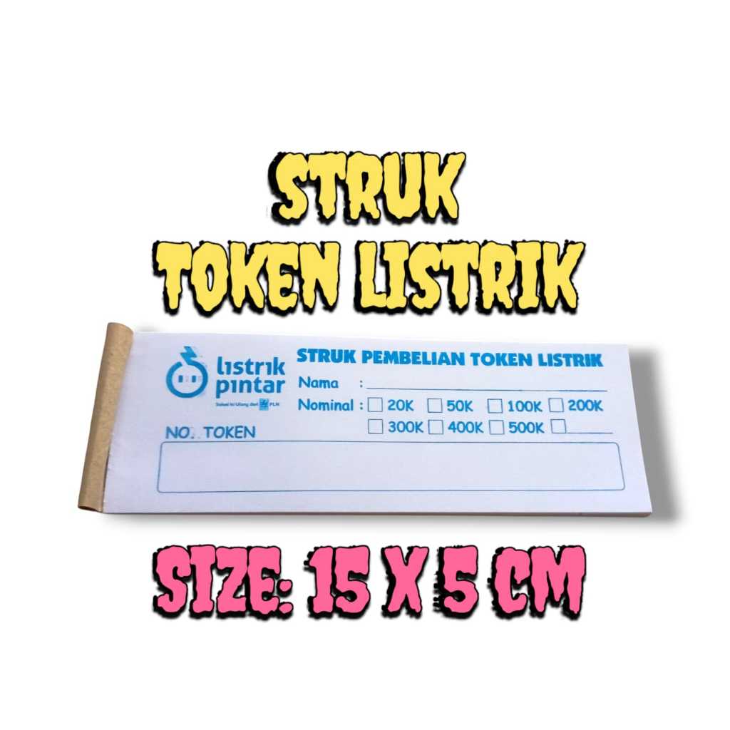 STRUK PEMBELIAN TOKEN LISTRIK | NOTA TOKEN LISTRIK ISI 50 LEMBAR