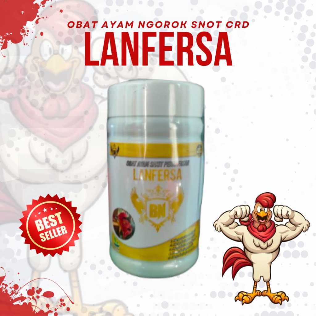 LANFERSA Obat Ayam Flu, Ngorok, Snot, CRD, Mata Berair