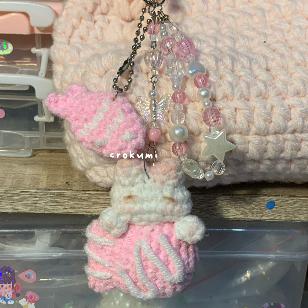 KEYCHAIN GANTUNGAN KUNCI BONEKA RAJUT — Taiyaki Bungeoppang Cat
