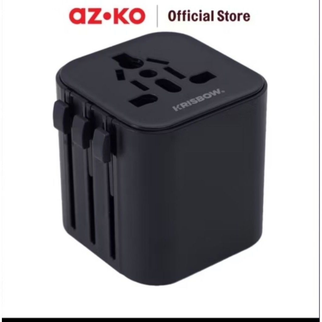 Azko Krisbow Adaptor Travel Universal Lightweight adaptor universal colokan international