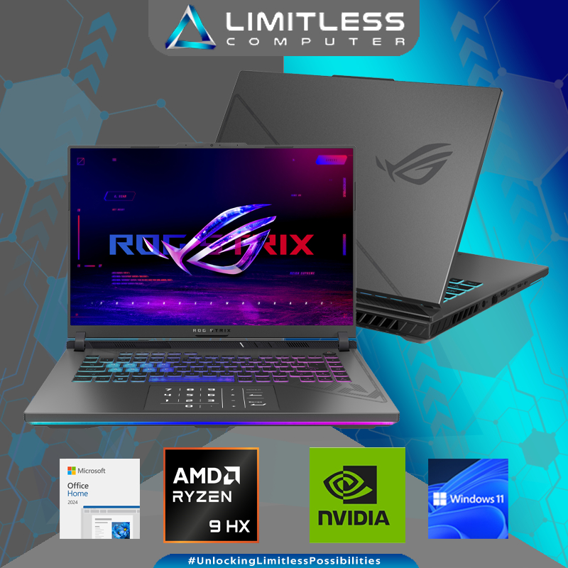 Asus ROG STRIX G16 RTX 5070Ti Ryzen 9 9955HX3D 32GB 1TB 16" WQXGA IPS Win 11 OHM 2024 Laptop  Gaming