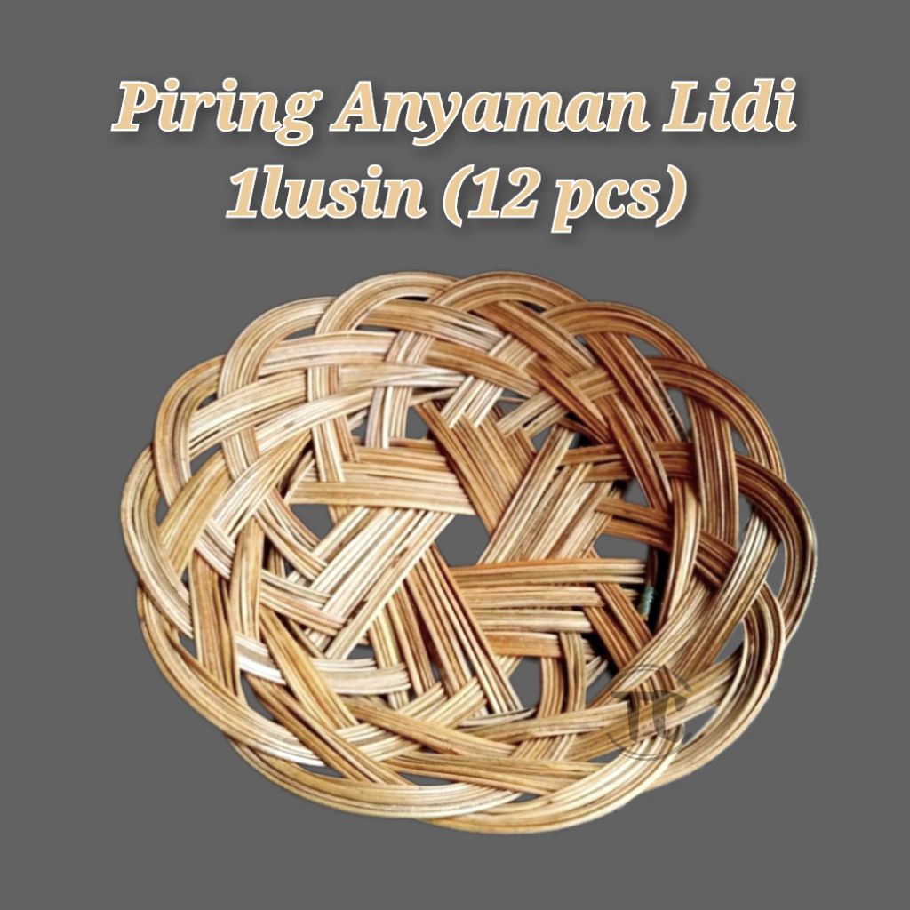 Piring Lidi Piring Anyaman Lidi 1lusin (12pcs)