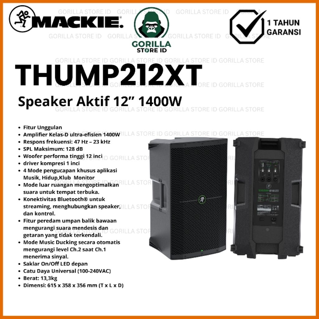 Mackie Thump 212XT Speaker Aktif 12 Inch 1400 Watt