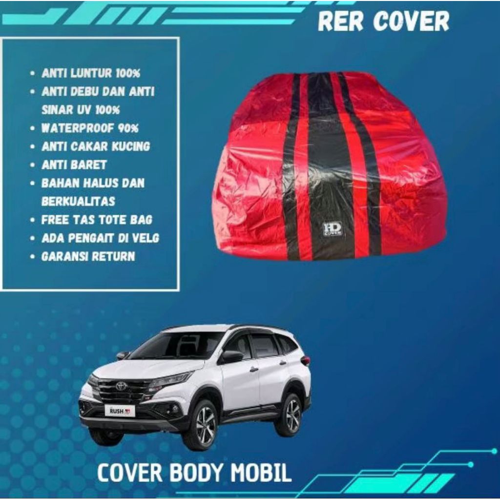 Cover Body Mobil Rush GR Sport,Sarung Mobil All New Rush GR Outdoor waterproof