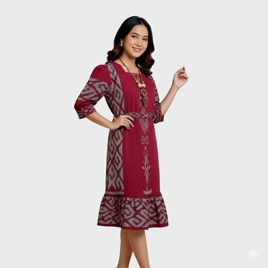 DRES TENUN JEPARA / DRES TENUN WANITA / DRESS TENUN ETNIK JEPARA