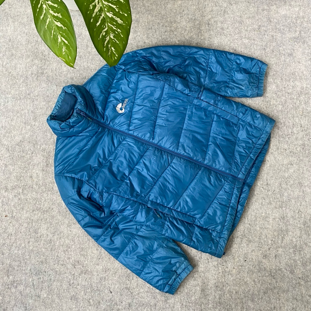 jacket puffer n3pa full blue cakep banget