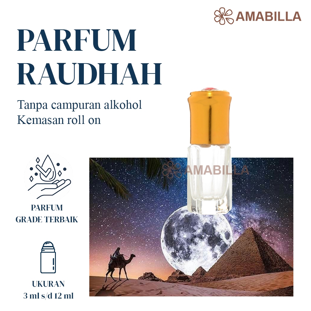 Parfum Aroma RAUDAH Original Non Alkohol 3ml Parfum Original Bibit Parfum Murni RAUDAH Minyak Wangi 