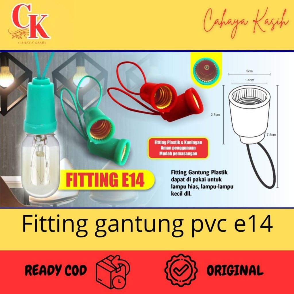 fitting gantung dan fitting duduk pvc  e12 & e14