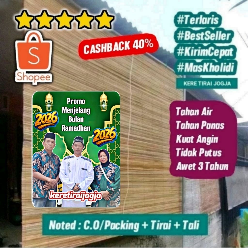 Kere Tirai Gulung, Kerey Tirai, Kerey Tirai Gulung, Kerey Tirai Outdoor, Kerajinan Kerey Tirai, Kere