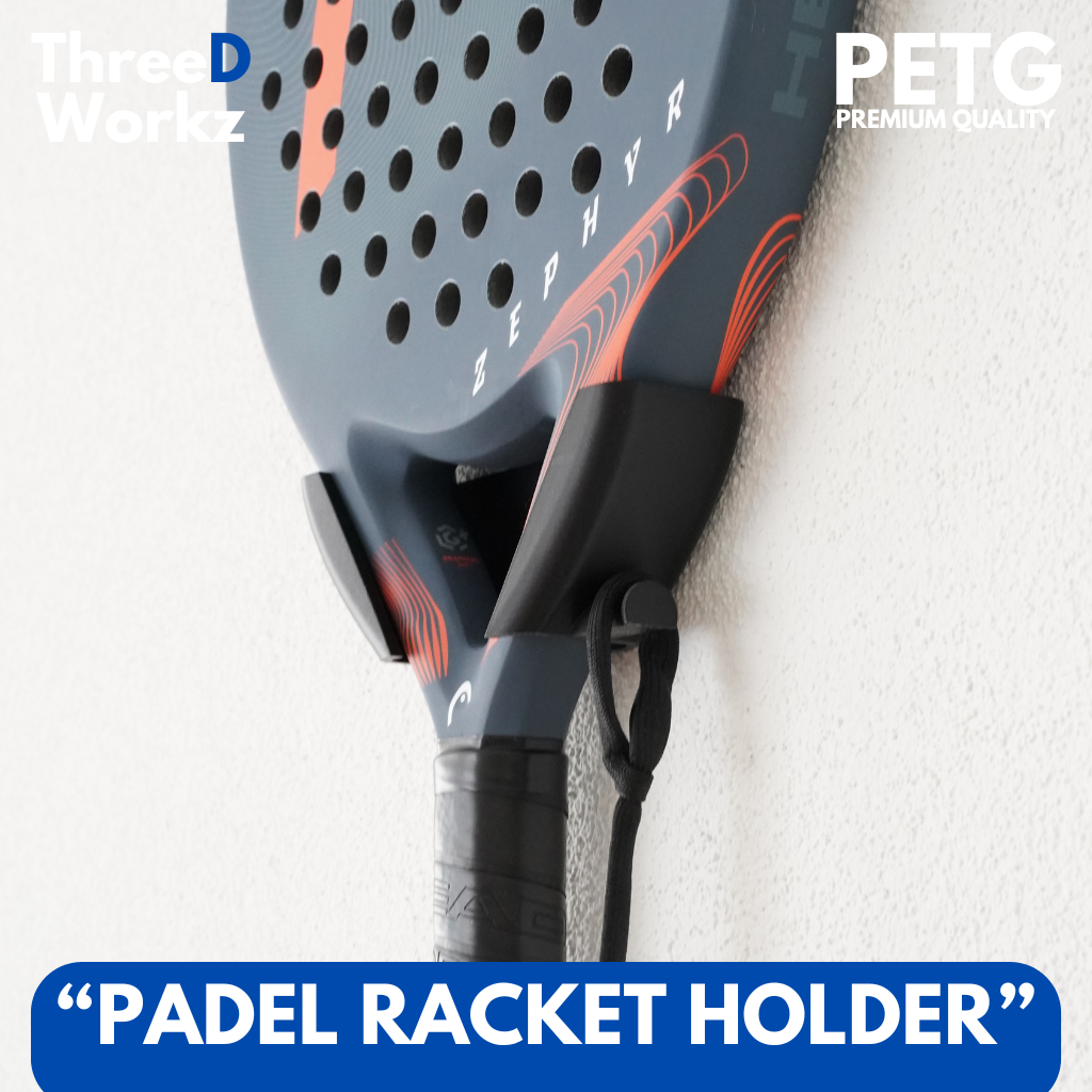 PADEL RACKET HOLDER WALL MOUNT – DUDUKAN RAKET PADEL DINDING (FREE SCREW,FISCHER&DOUBLETIP)