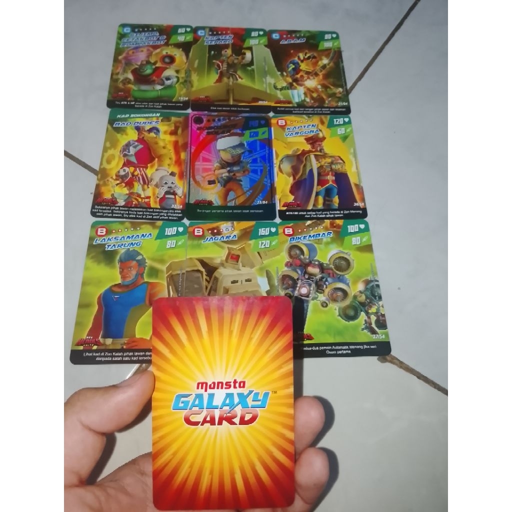 Monsta Galaxy Card Poster Heroes United Arc Boboiboy Solar 100% Mulus & Ori