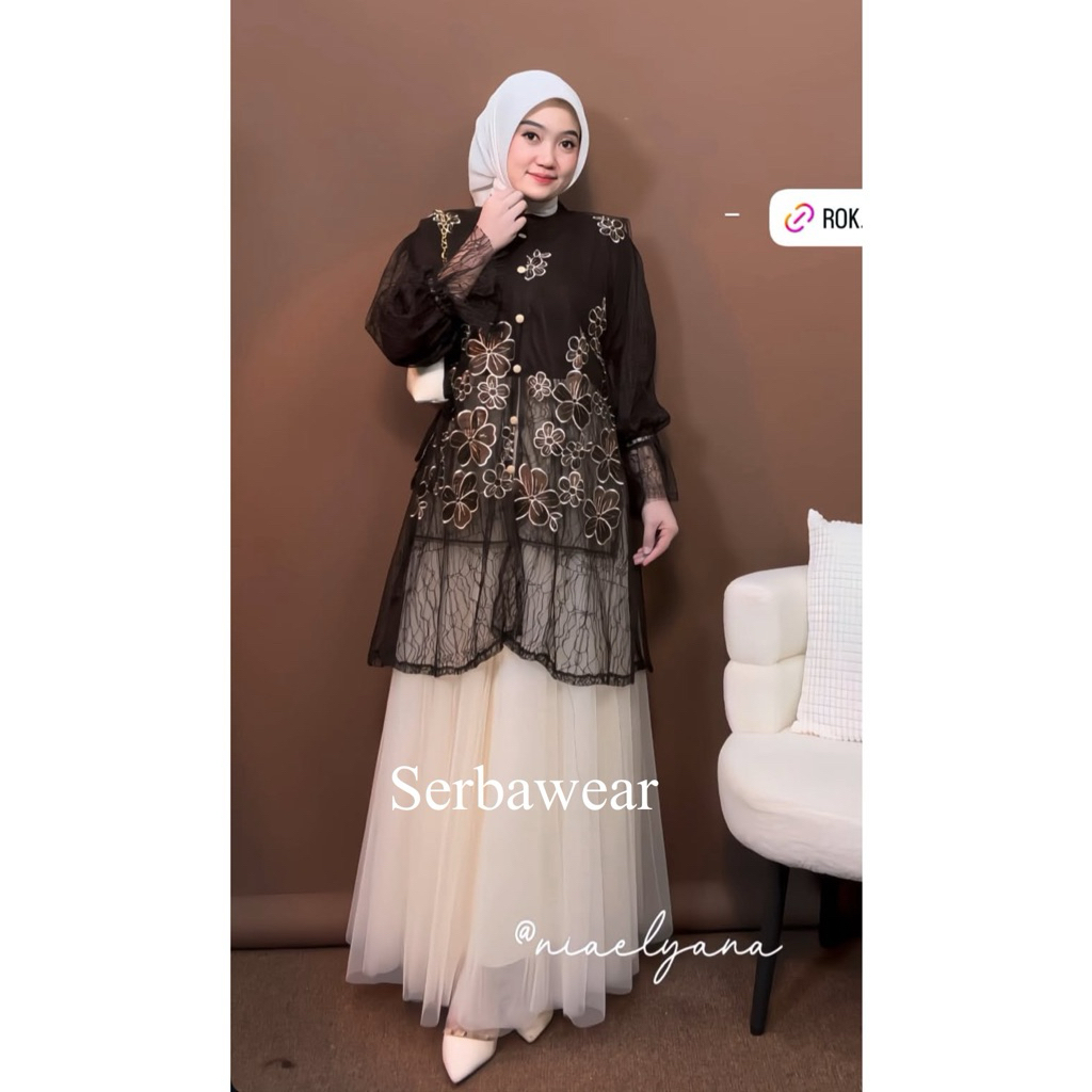 Milea Outer Kondangan Outer Tunik Rompi Tille Garden | Outer Kondangan | Outer Lebaran | Outer Wisud