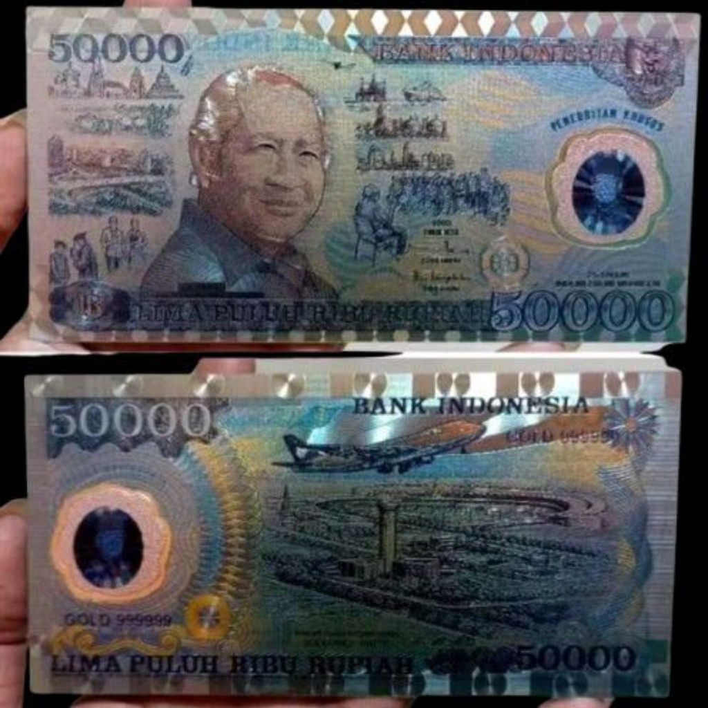 Souvenir Uang 50.000 Suharto Gold Foil Versi Polimer GF003