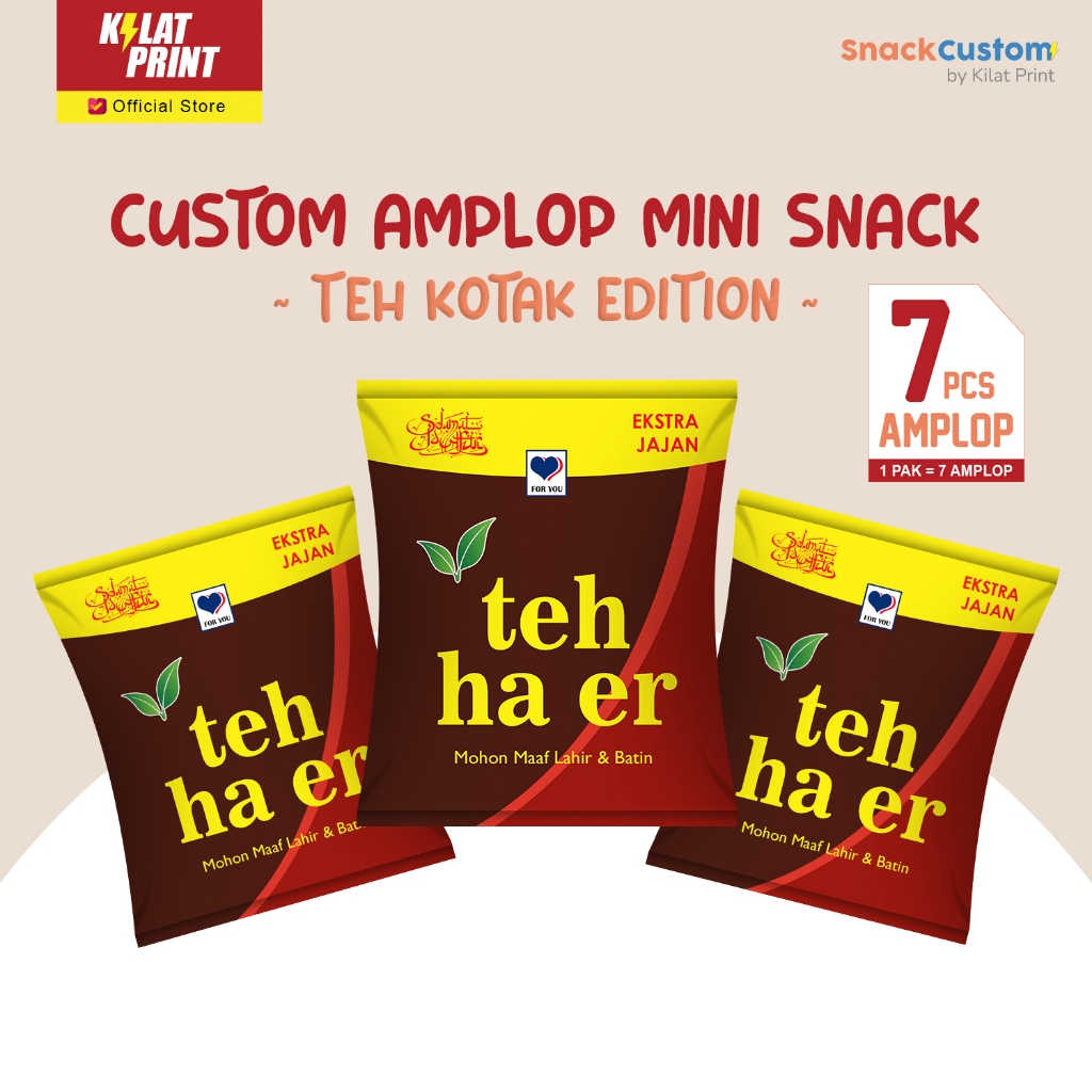 Custom Amplop Snack Mini Lebaran Angpao THR - Teh Kotak
