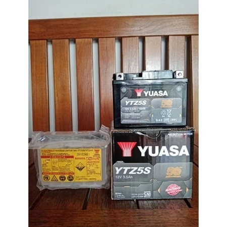 AKI BATERAI SEMI KERING KPH YUASA YTZ5S SUPRAX125, MIOSOUL, VARIO OLD, BEAT, VERZA, SCOPPY OLD
