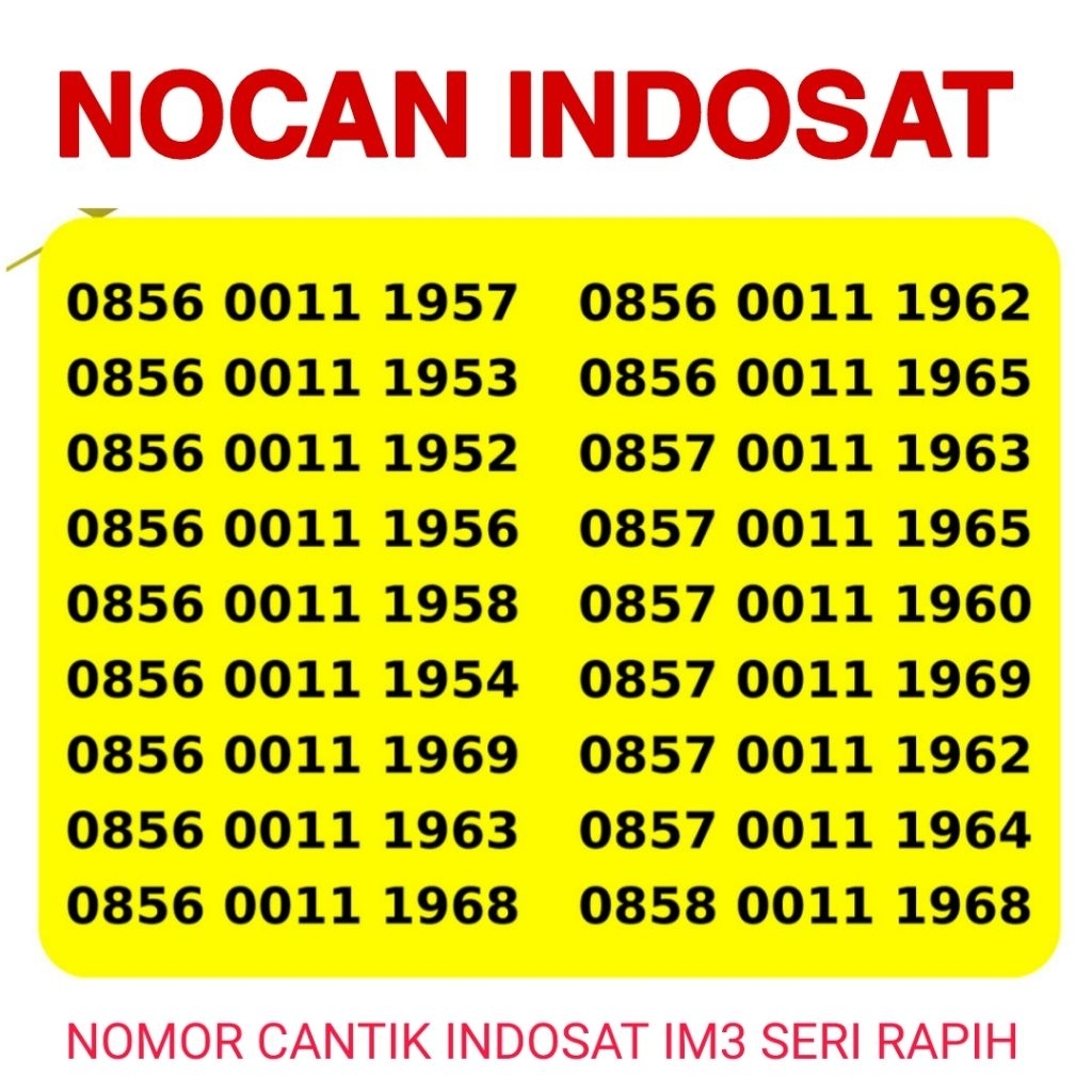 Nomor Cantik Indosat Seri Tahun Lahir (Kartu Perdana IM3)