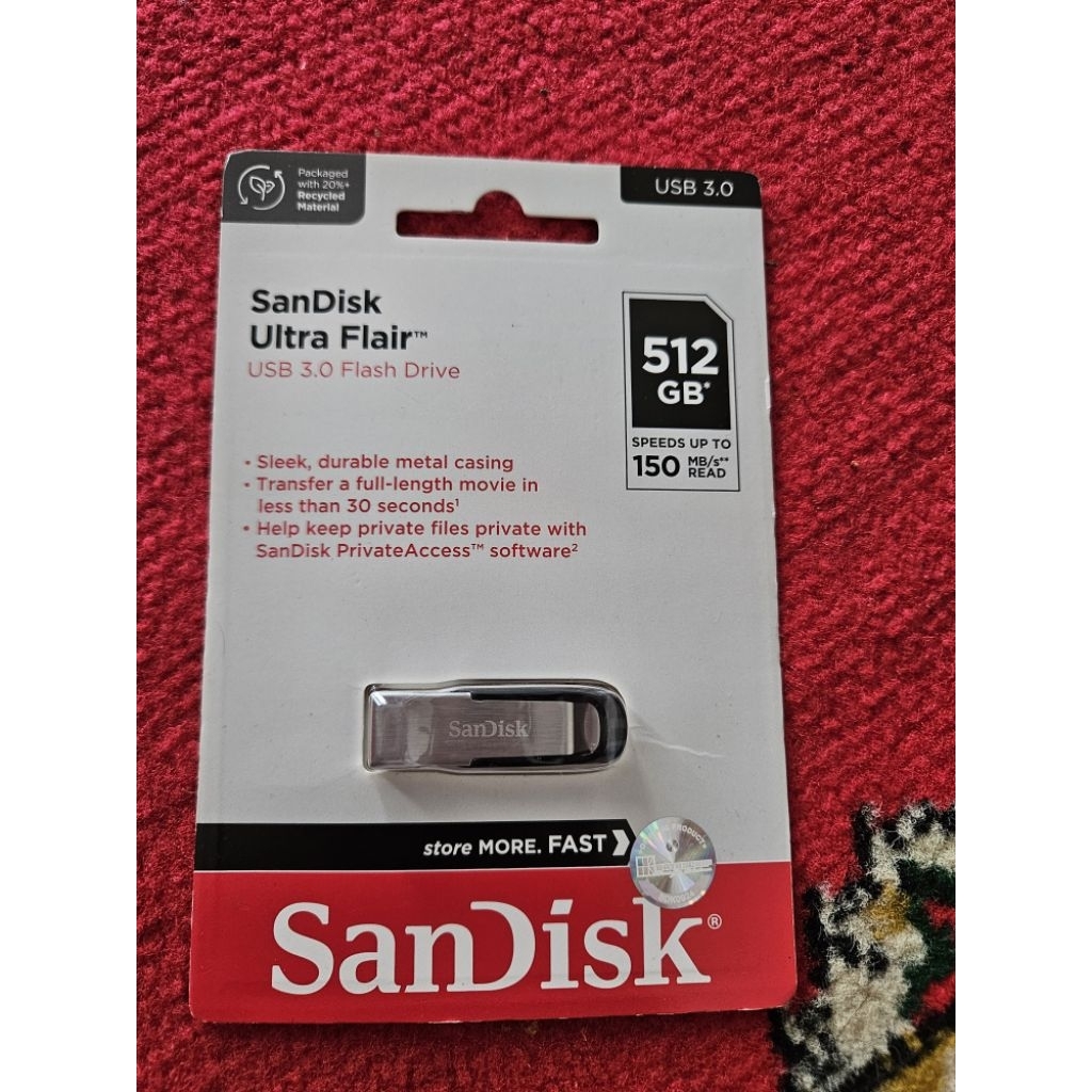 flashdisk sandisk ultra flair 512gb new