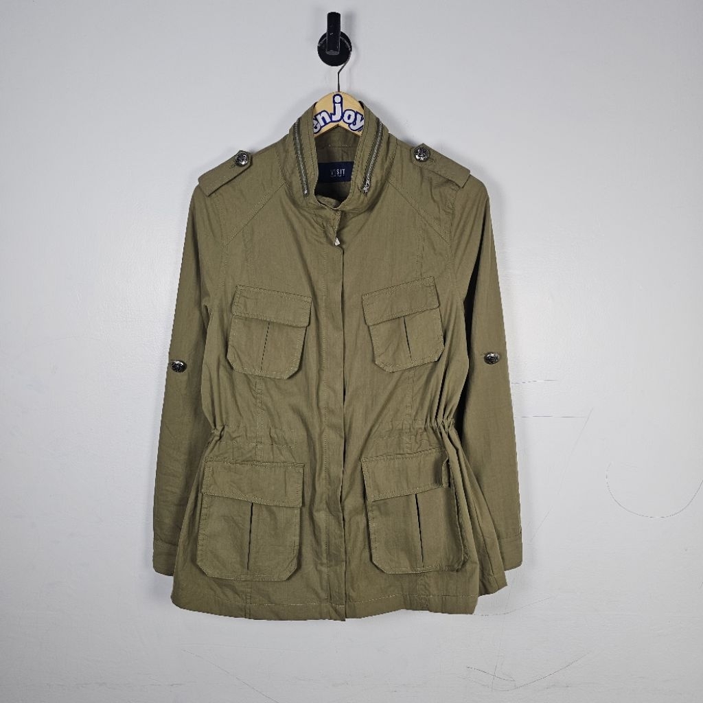 jacket parka VISIT pendek wanita army military casual motor second preloved