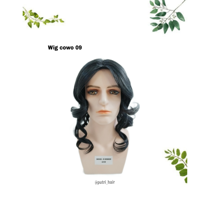Wig Pria/Wig Pria 09/Wig Pria Panjang/Wig Pria Panjang Curly/Wig Pria Modern