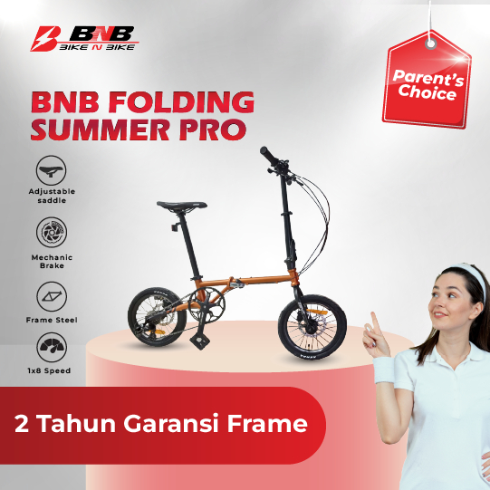 BNB (Bike N Bike) - Sepeda Lipat Summer Pro 16inch Bisa Untuk 9 tahun sampai dewasa