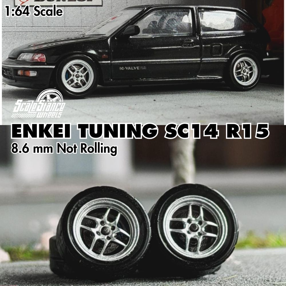Velg Diecast Enkei Tuning SC14 R15 Ukuran 8.6mm Skala 1:64 Scale Stance Mini Scale