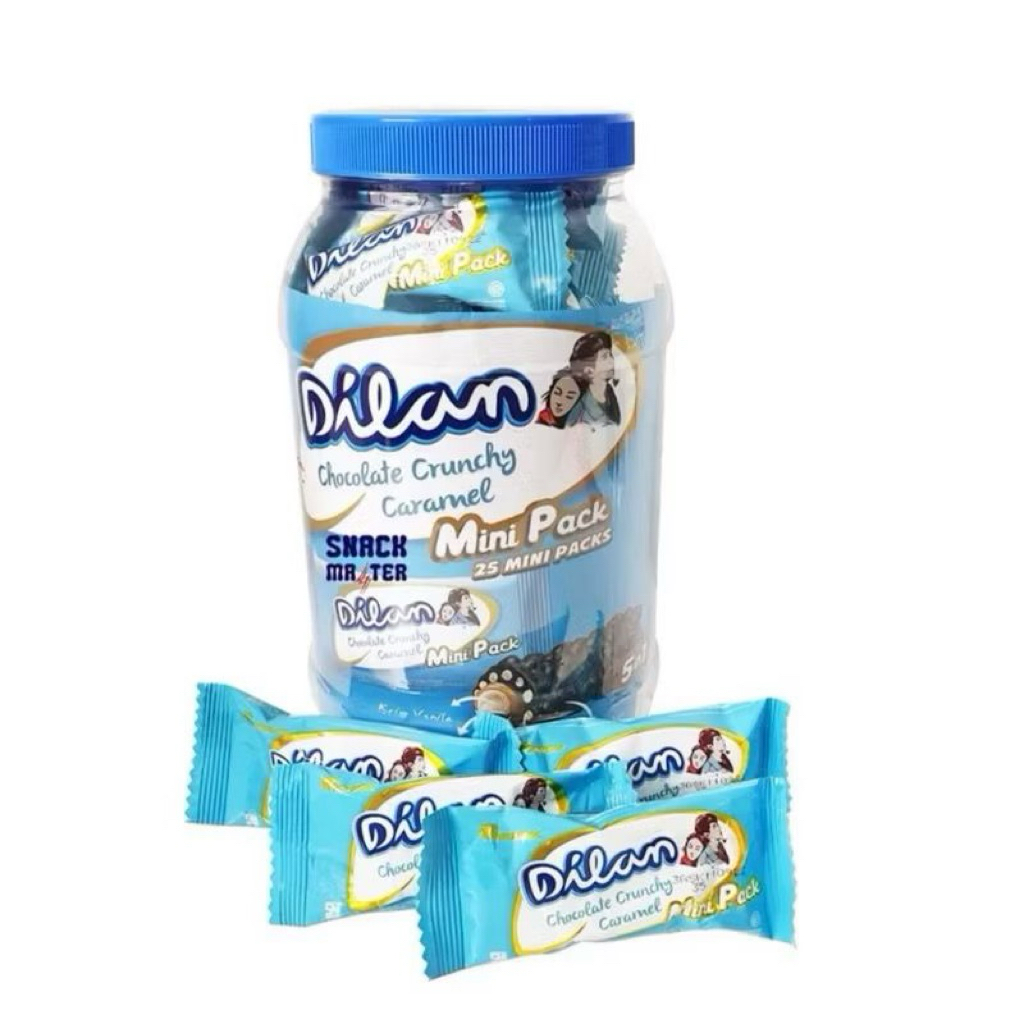 DILAN Toples Mini Pack Wafer Chocolate Caramel isi 25 Pcs