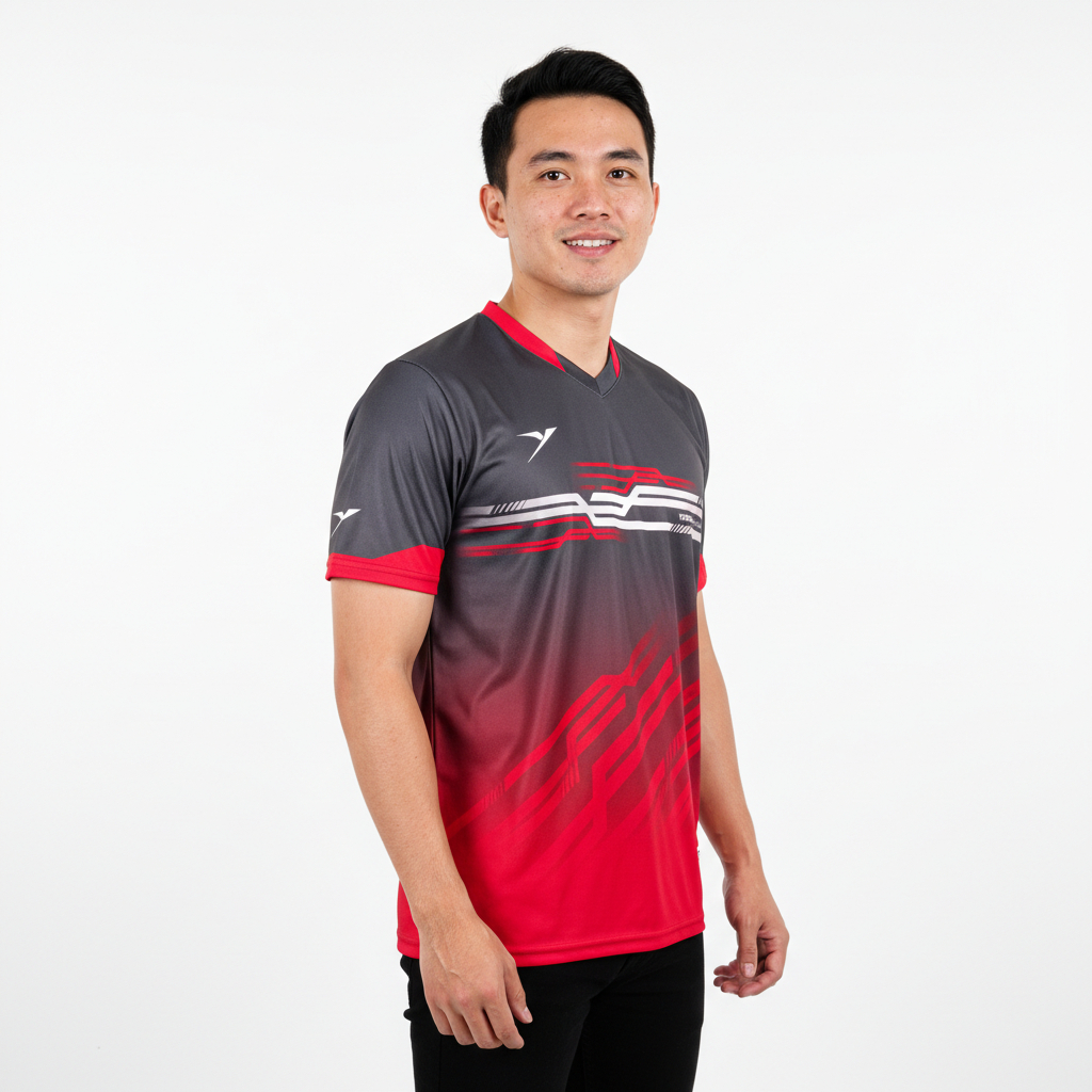 Yoozh R-VCHAIN COAL RED baju badminton jersey badminton kaos badminton yoozh original