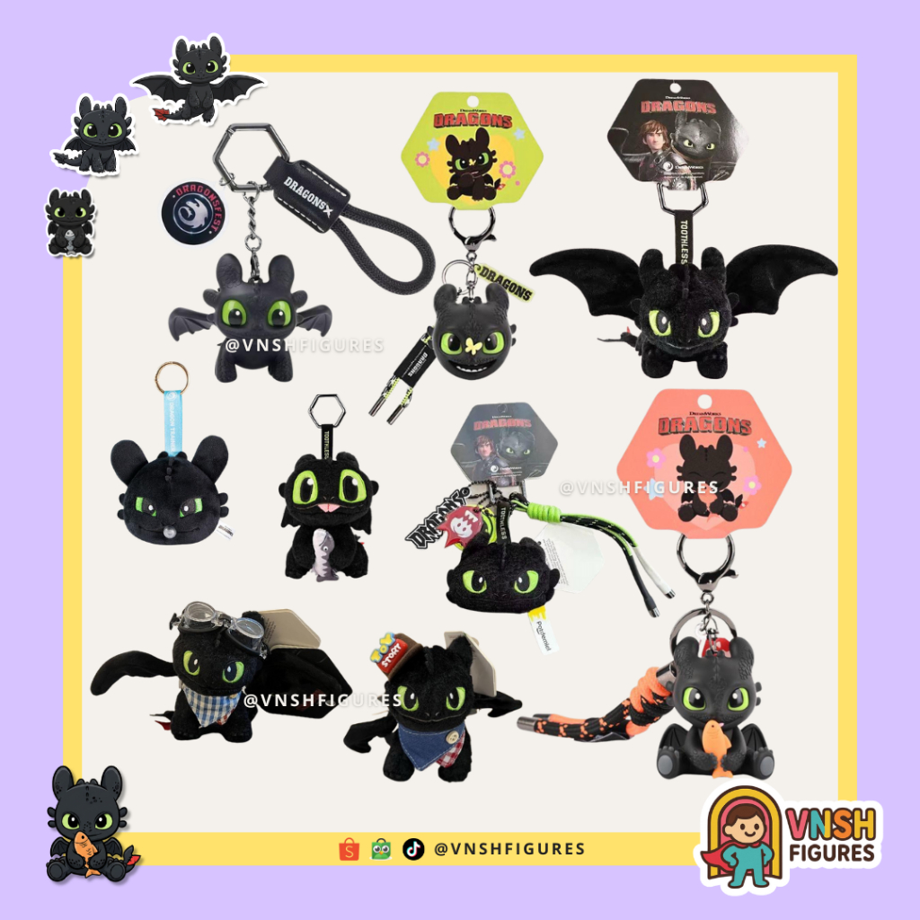 How to Train Your Dragon Toothless Custom Plush Keychain | Gantungan Boneka Plush Naga Lucu Gemoy Mi