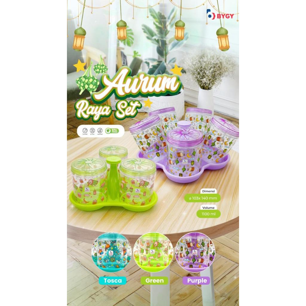 Biggy Toples Nampan Aurum Set Isi 5pcs Hampers Lebaran / Sealware Aurum 1100 ml