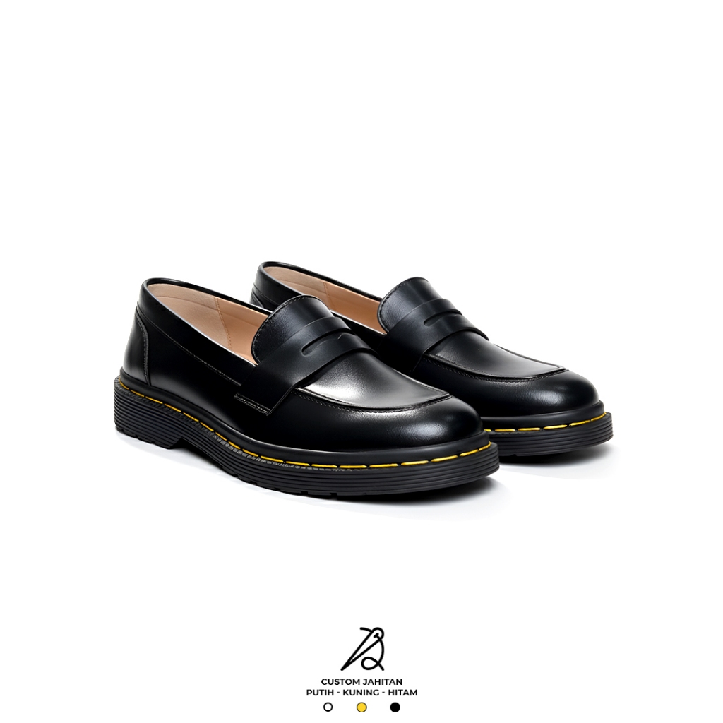 FAST DELIVERY BRYGAN CRAFTMANSHIP - SEPATU SLIP-ON PRIA ADAM LOAFER CASUAL SERIES SHOES HITAM