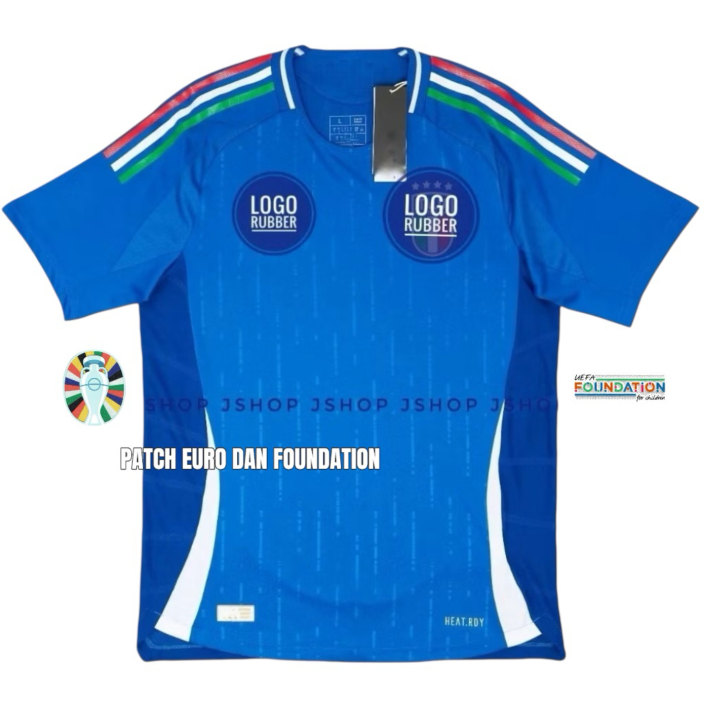 PLAYER LOGO 3D RUBBER BAJU BOLA JERSEY BOLA JERSEY FUTSAL JERSEY PLAYER ISSUE ITALY  HOME 2024 PIALA