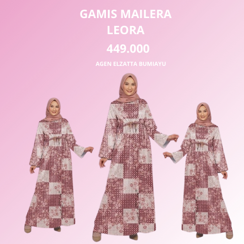 ELZATTA Gamis Mailera Leora - Fashion Wanita Muslimah - Gamis Dress Panjang Motif - Busana Formal Ba