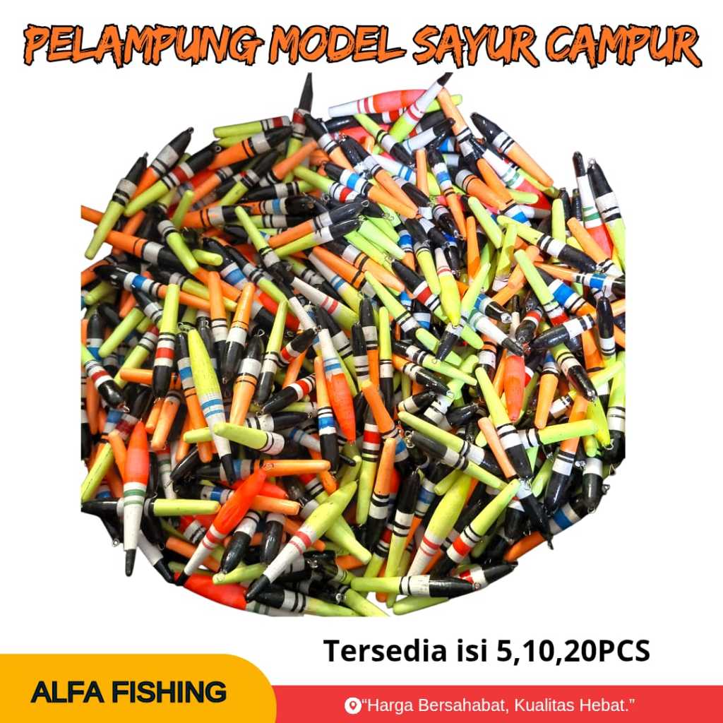 Pelampung Kumbul Pancing Model Sayur 1 Bungkus Bentuk Warna Random