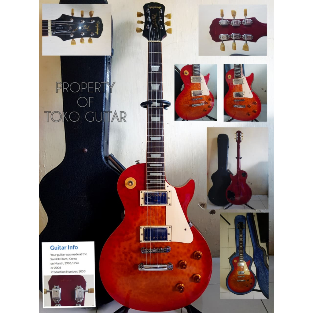 GITAR EPIPHONE STANDARD CLASSIC - BIRD EYE MAPLE TOP - MADE IN KOREA 1996 WITH HARDCASE