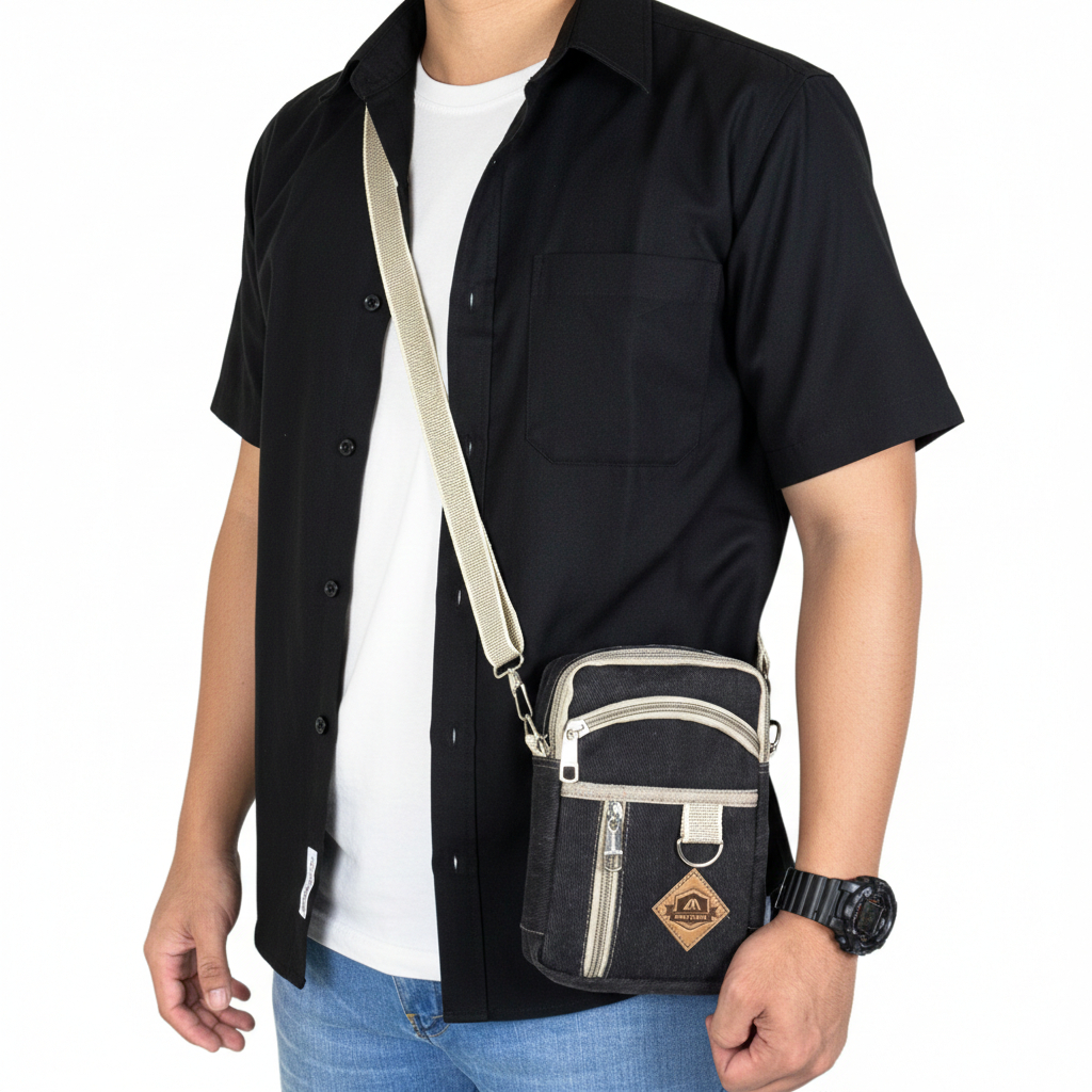 POLO AMSTAR - Tas HP Tas Selempang Mini Kanvas Tas Pria
