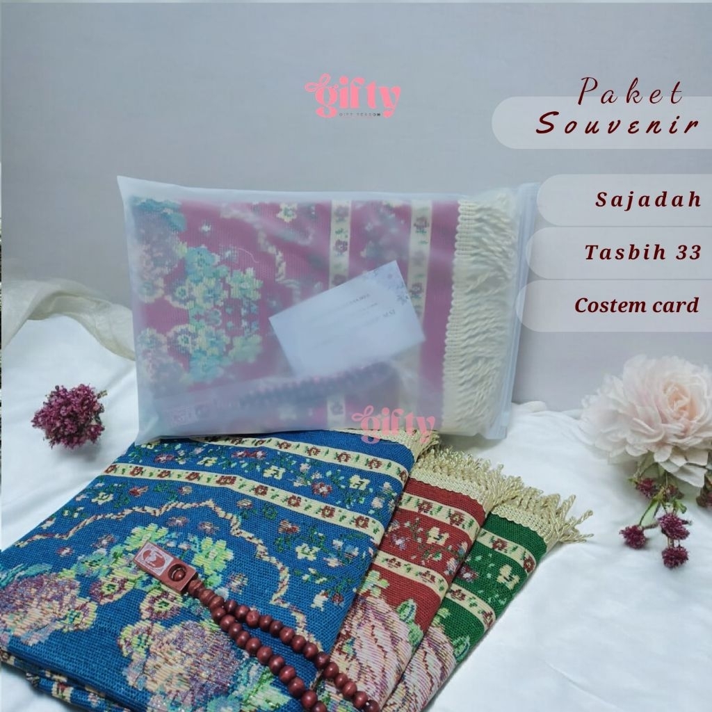 Grosir 10pcs Souvenir Sajadah Turki Rajut Premium - Edisi Eksklusif Souvenir Haji & Umroh