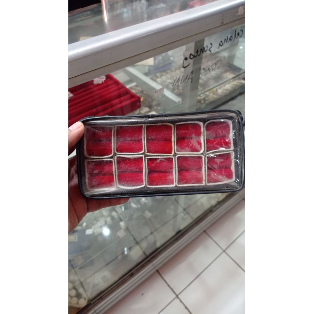 kotak cincin batu bacan akik permata isi 10 resleting