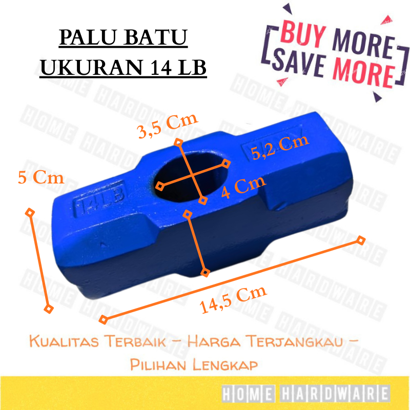 Palu Batu Bodem Kepala Palu Batu Bodem 14 LB Palu Tanpa Gagang Martil Penghancur Bahan Besi MURAH