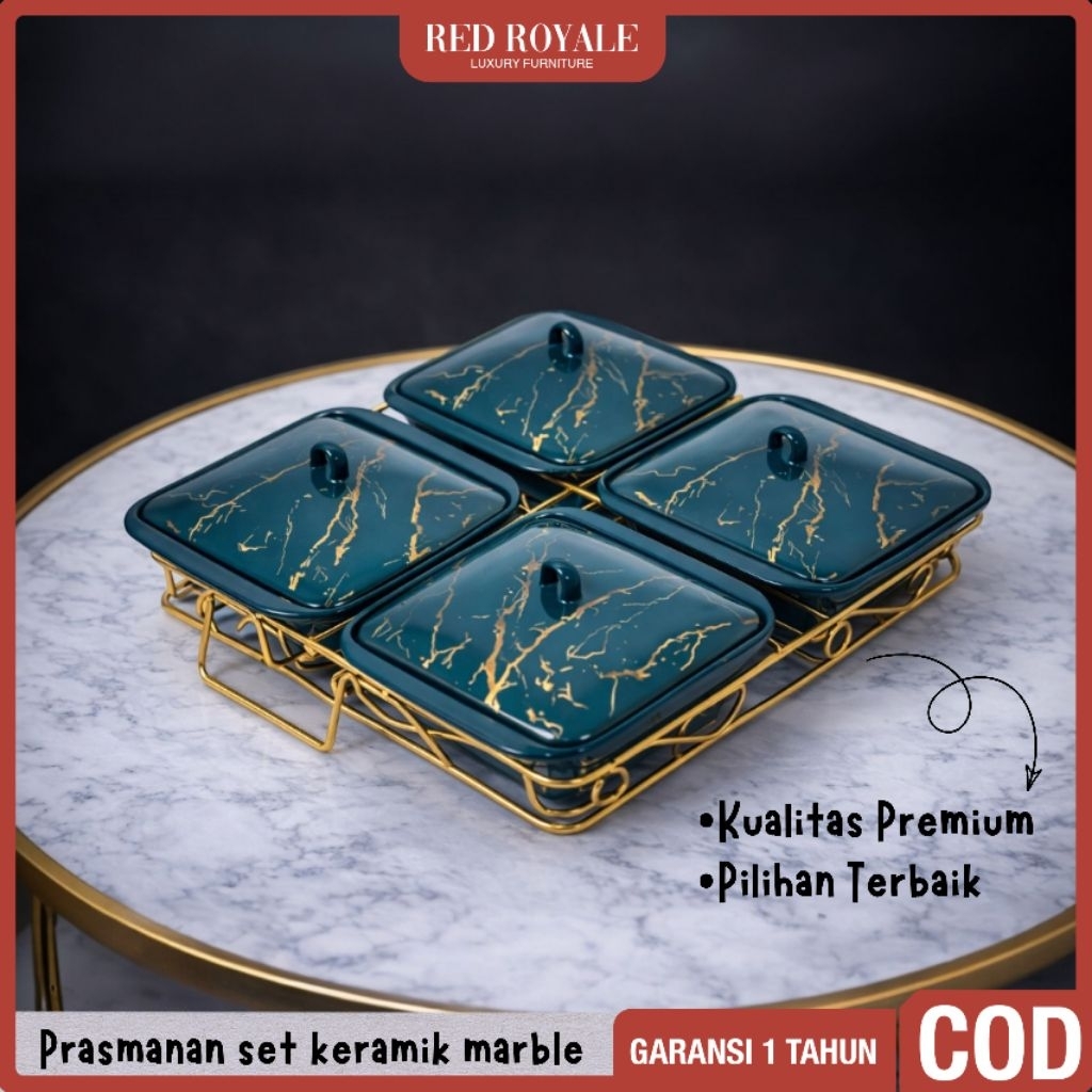prasmanan set keramik marble tempat penyimpanan makanan tempat lauk pauk