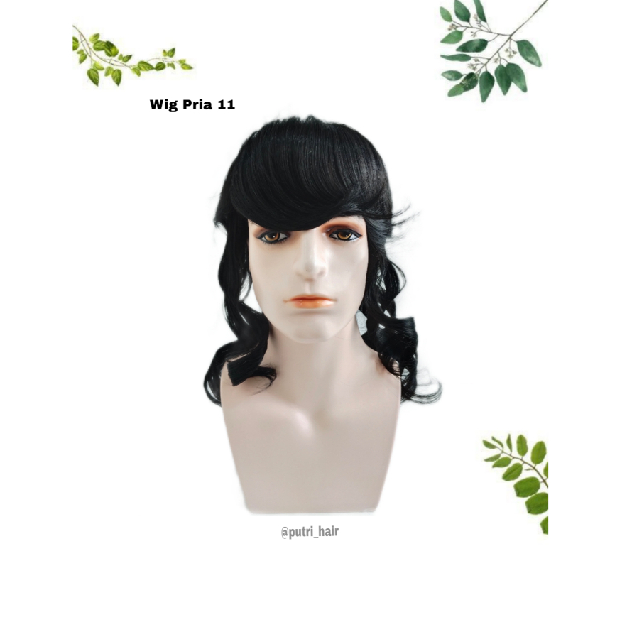 Wig Pria Curly/Wig Pria 11/Wig Pria Panjang/Wig Pria Panjang Curly
