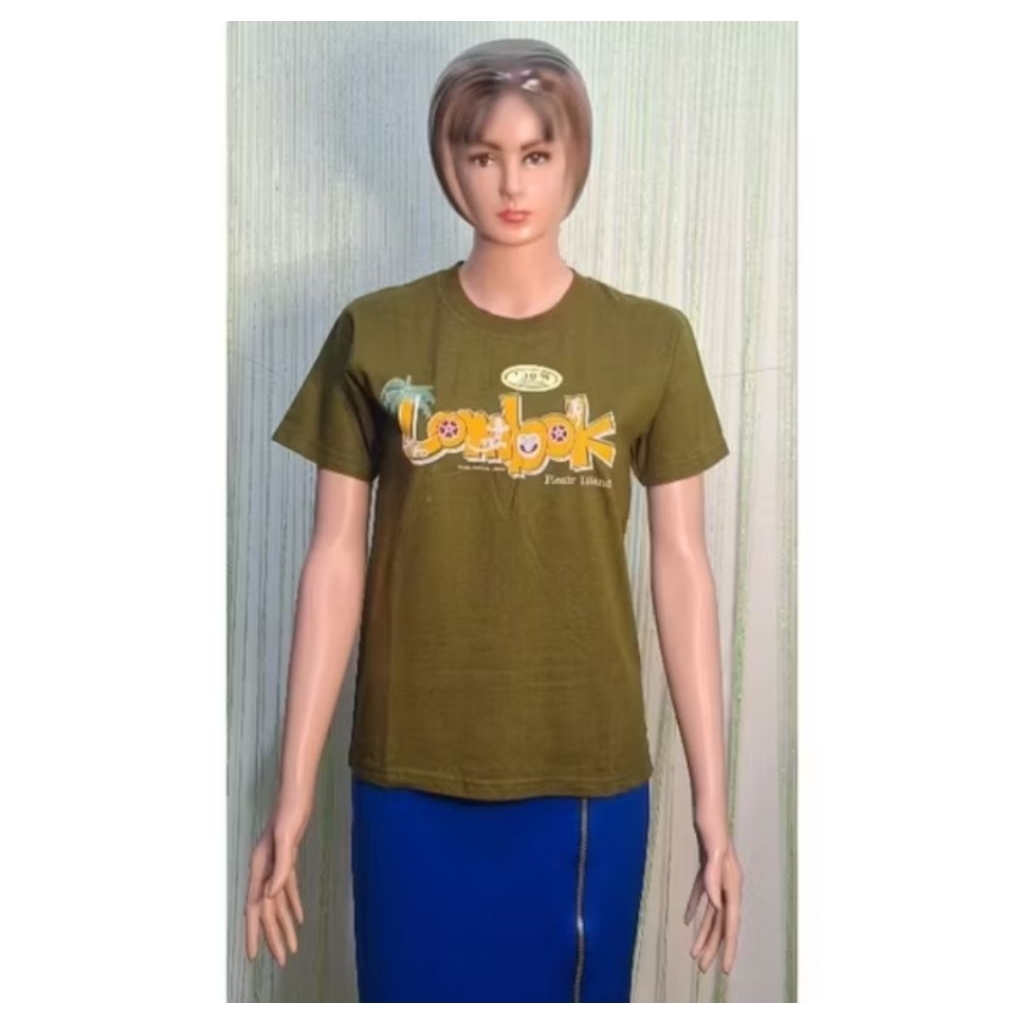baju kaos wanita souvenir lombok lengan pendek