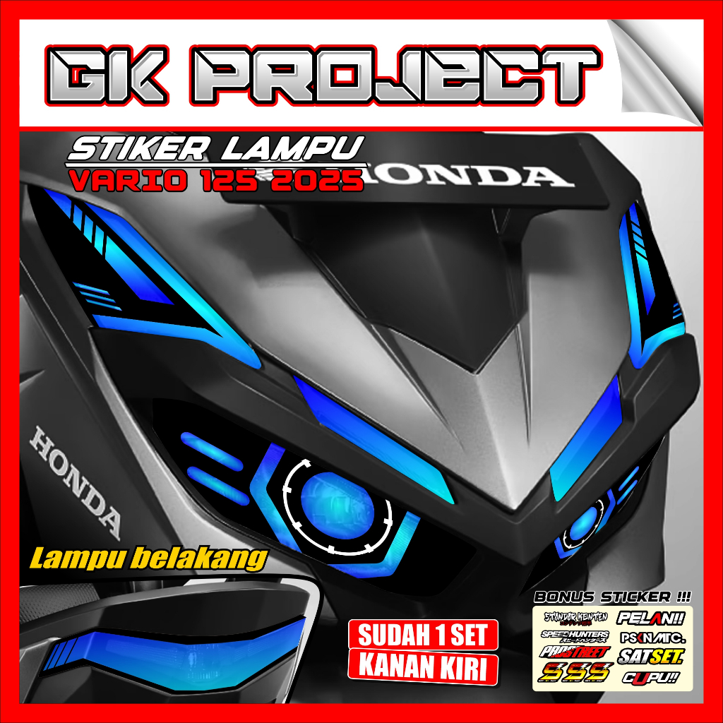 Stiker Lampu VARIO 125 2025 | Stiker Variasi Lampu Alis Motor Honda VARIO 125 | Stiker Alis VARIO Rg