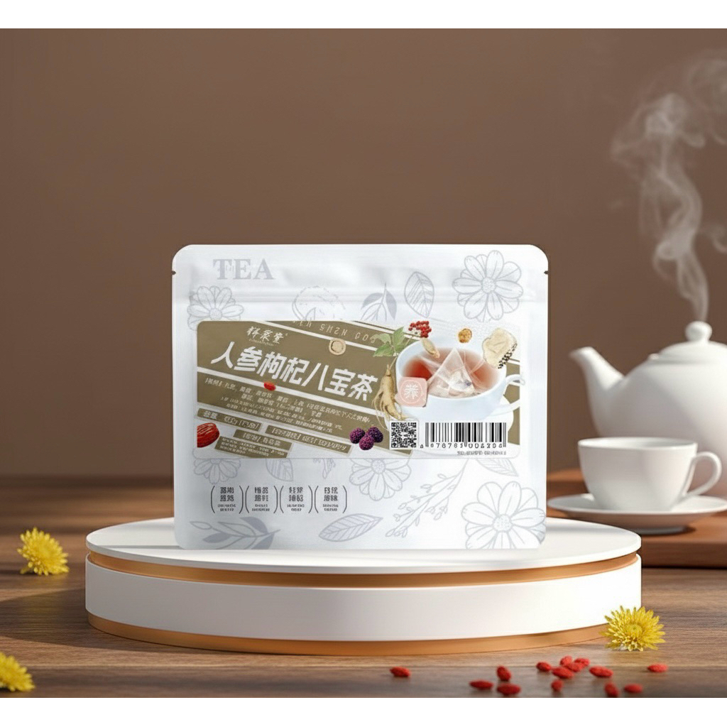 Teh Herbal 8 Khasiat — Ginseng & Goji Berry untuk Energi & Imun teh herbal  teh ginseng goji berry t