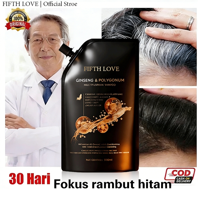 Produk asli resmi FIFTH LOVE shampoo ginseng untuk rambut rontok sampho penumbuh rambut rontok anti 