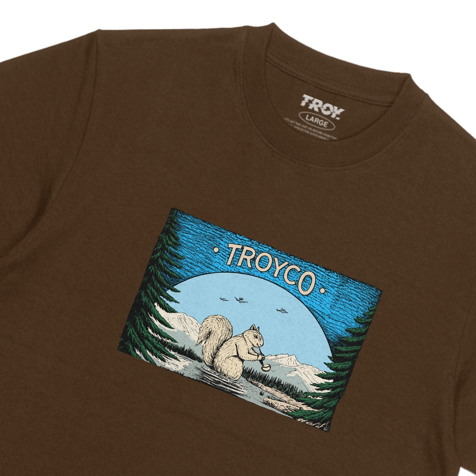 Troy Company Tshirt Toffee Squirrel - Kaos Lengan Pendek Kaos Coklat Toffee MTD 2954