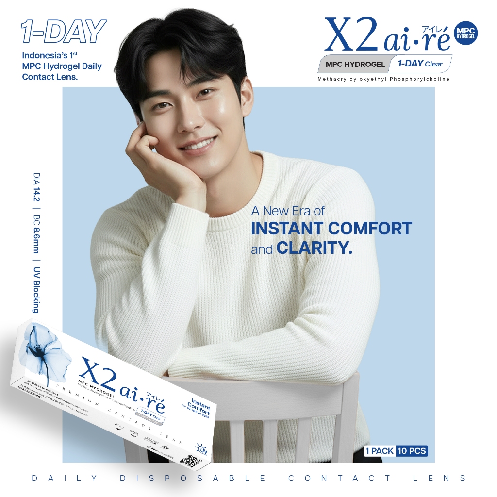 X2 AIRE DAILY Softlens Clear - Softlens Bening Minus