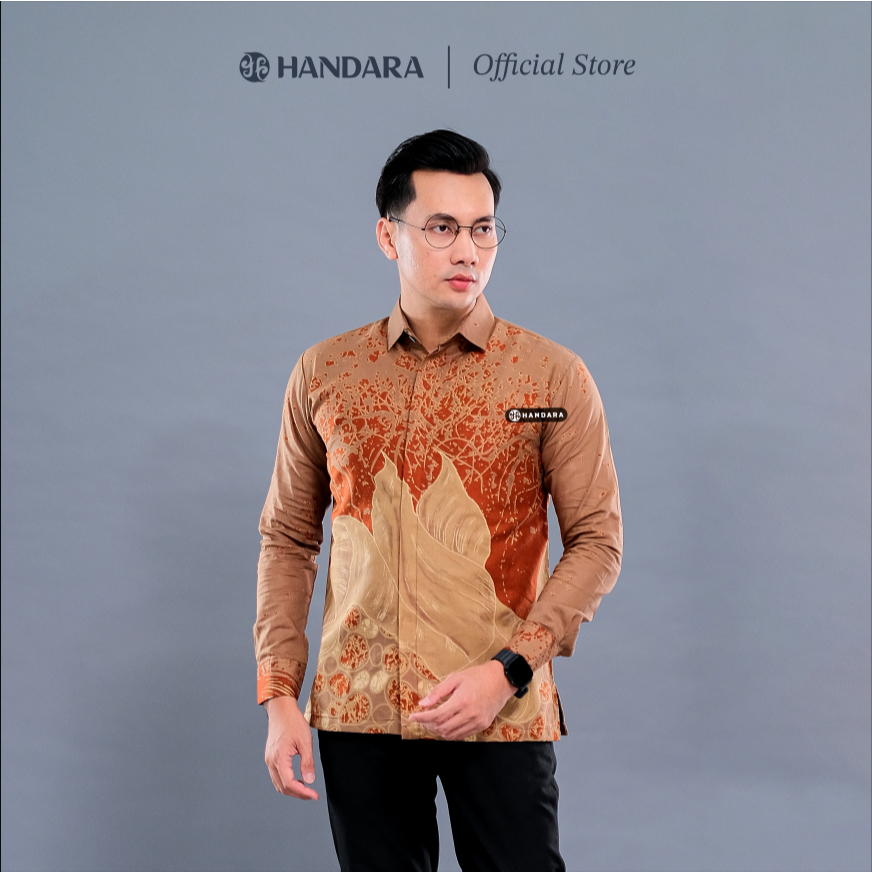 Batik Handara - Calathea Terakota Kemeja Pria Furing Erro