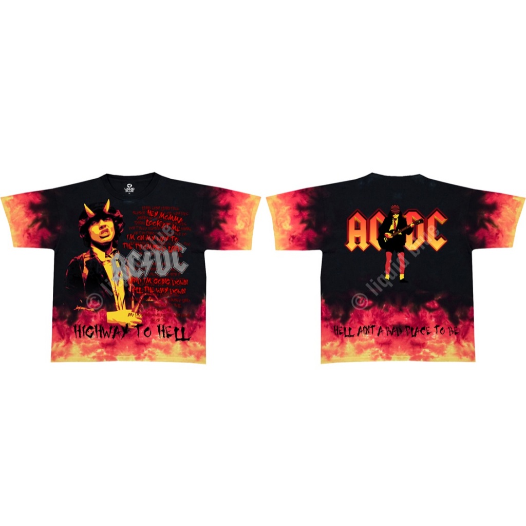 ACDC HIGHWAY TAG LIQUID BLUE SIZE L T SHIRT