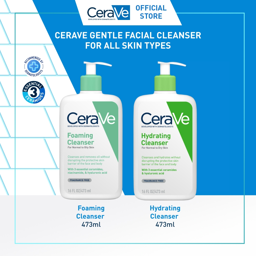 CeraVe Gentle Facial Cleanser for All Skin Types - Cleanser Wajah Untuk Semua Jenis Kulit 473ml